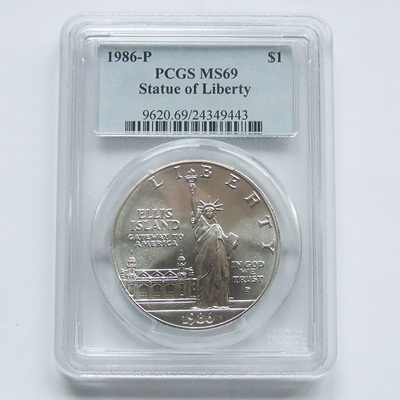 1986 USA Silver BU $1 - Liberty PCGS MS69